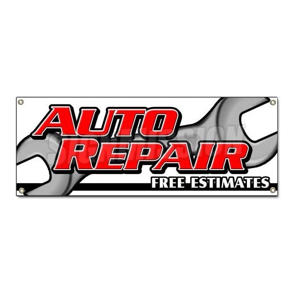 AUTO REPAIR FREE ESTIMATES BANNER SIGN cars a/c brake muffler tire acsi